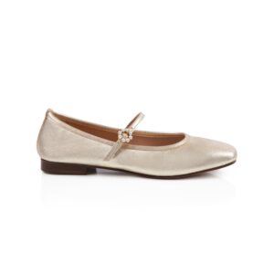 Estoyo Gold Leather Mary Janes for Women